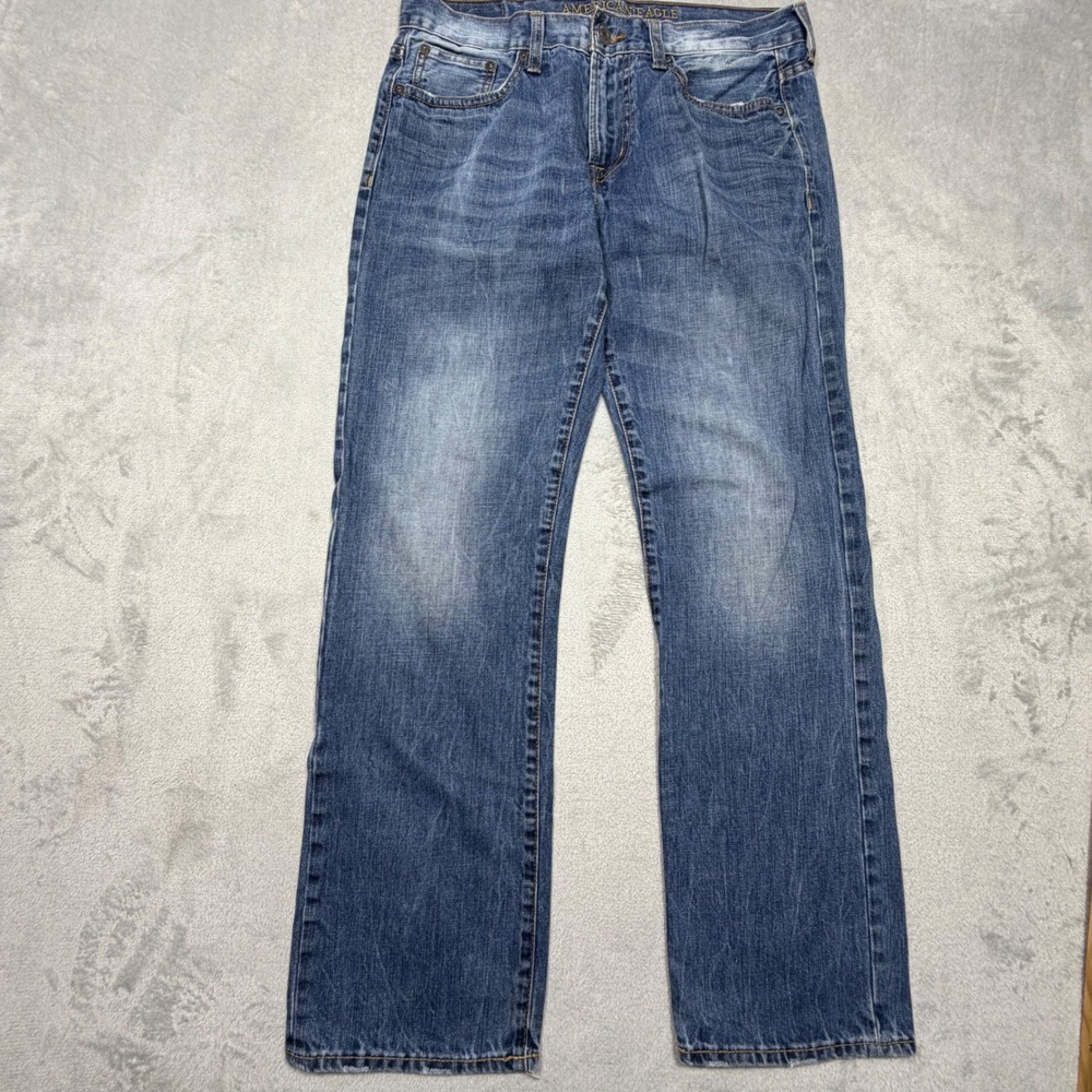 Vintage 2000s American Eagle Straight Leg Jeans 32x29 Blue 100% Cotton Denim